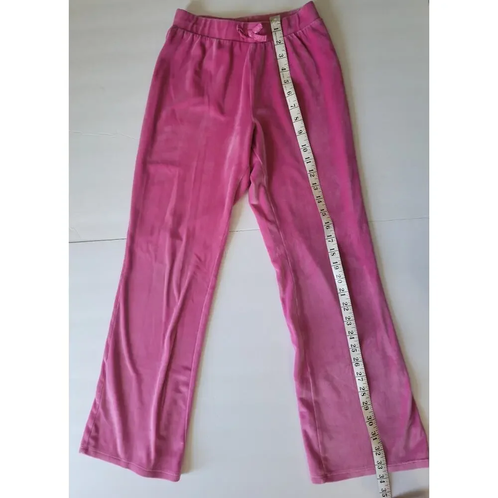 The Children's Place Girls 10/12 Pink Velour Track Pants Y2K Straight Leg
